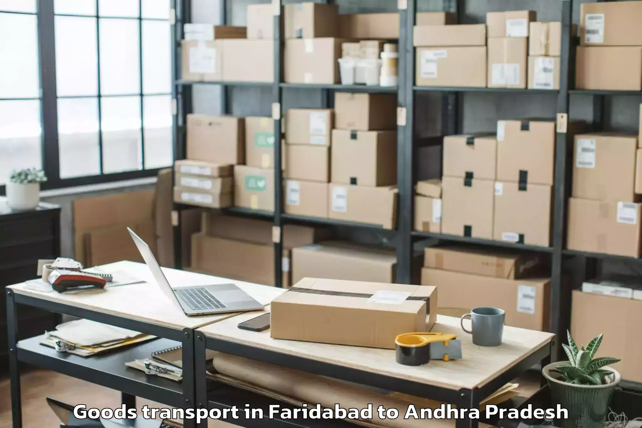 Top Faridabad to Poduru Goods Transport Available